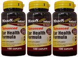 Mason Natural Advance Ear Health Formula, bouteille-versement: soutien potentiel a la circulation dans l'oreille interne.