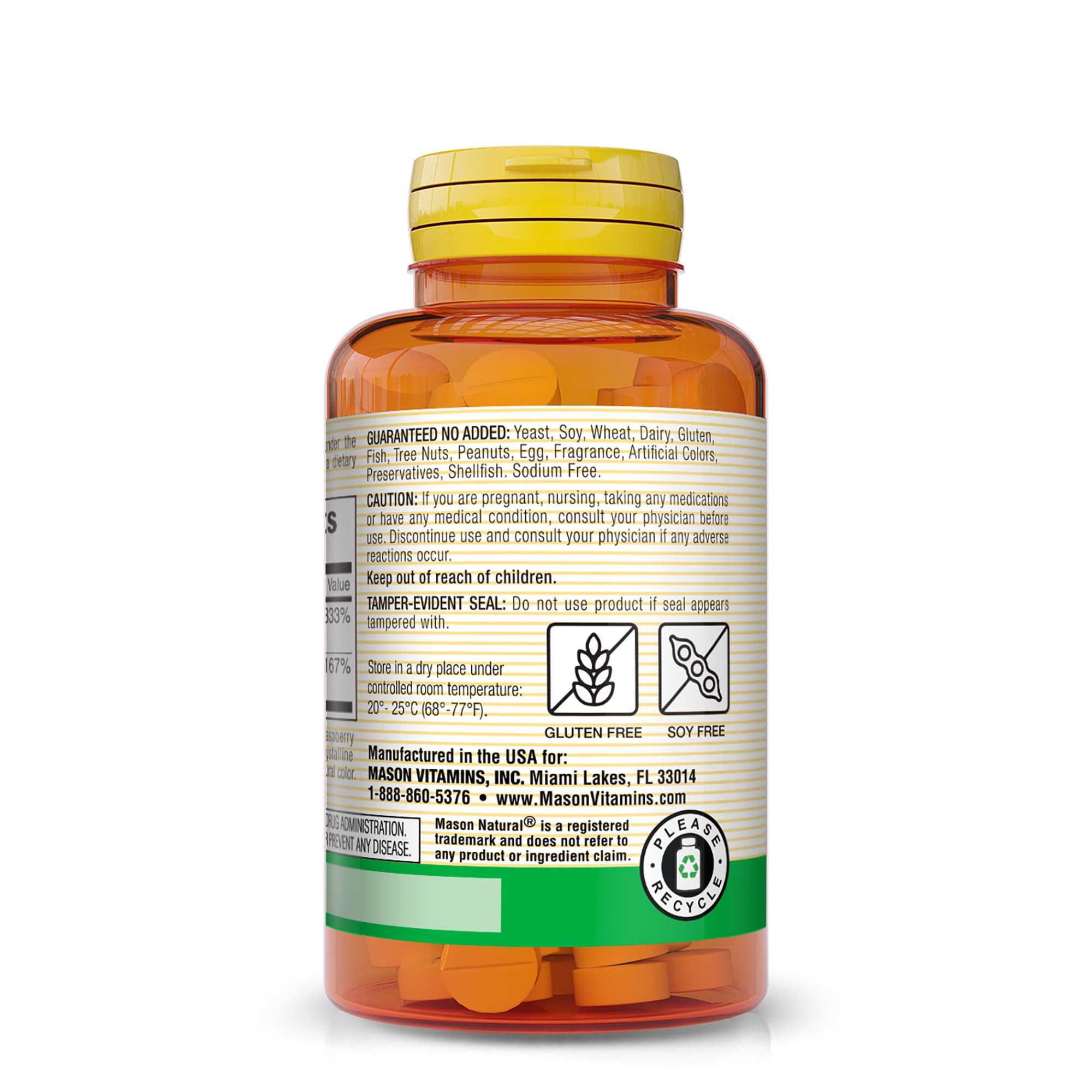 Mason Natural B12 sans sucre ajouté et sans amidon