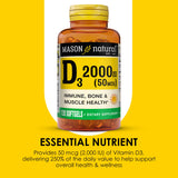 Mason Natural Vitamine D3 - emballage boîte prêt à être exposé.