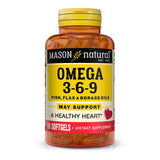 Mason Natural Omega3-6-9 – Bouteille de gélules faciles à avaler pour le quotidien