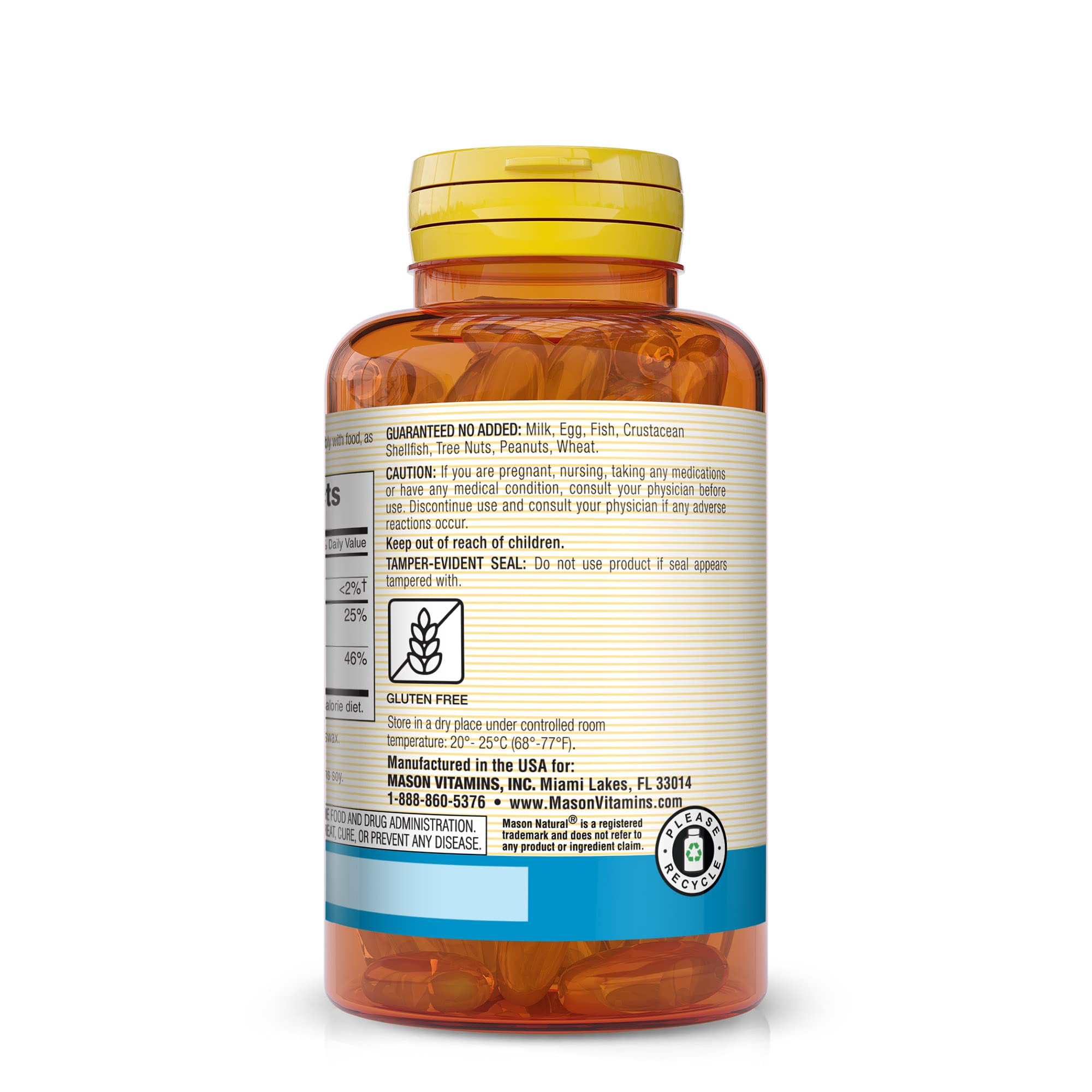 Mason Natural Calcium D3 – étiquette présentant les informations du produit et ses bénéfices.