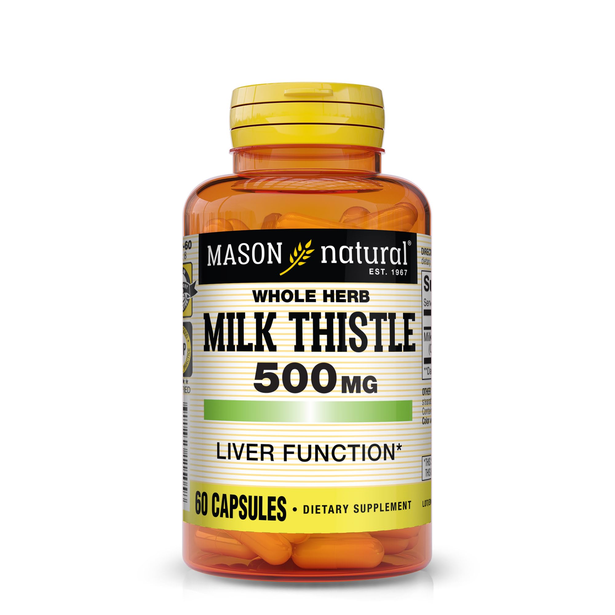 Capsules Mason Natural chardon-Marie : soutien potentiel du foie.