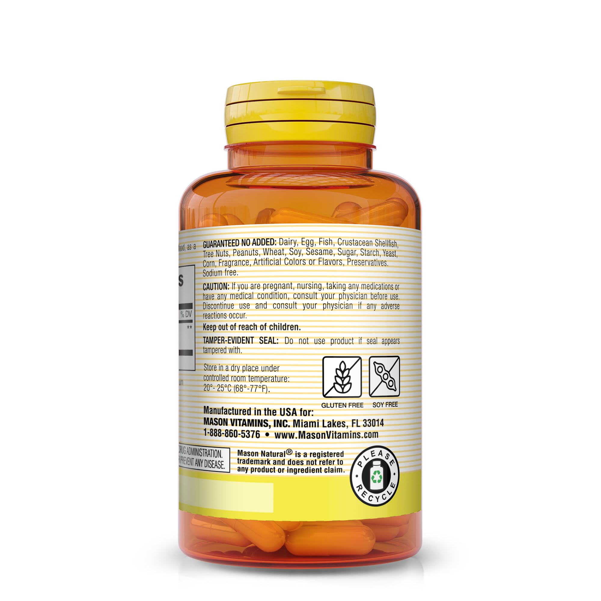 Étiquette Mason Natural chardon-Marie : composition et dosage.