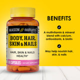 Mason Natural – étiquette Biotine et vitamines pour cheveux et ongles.