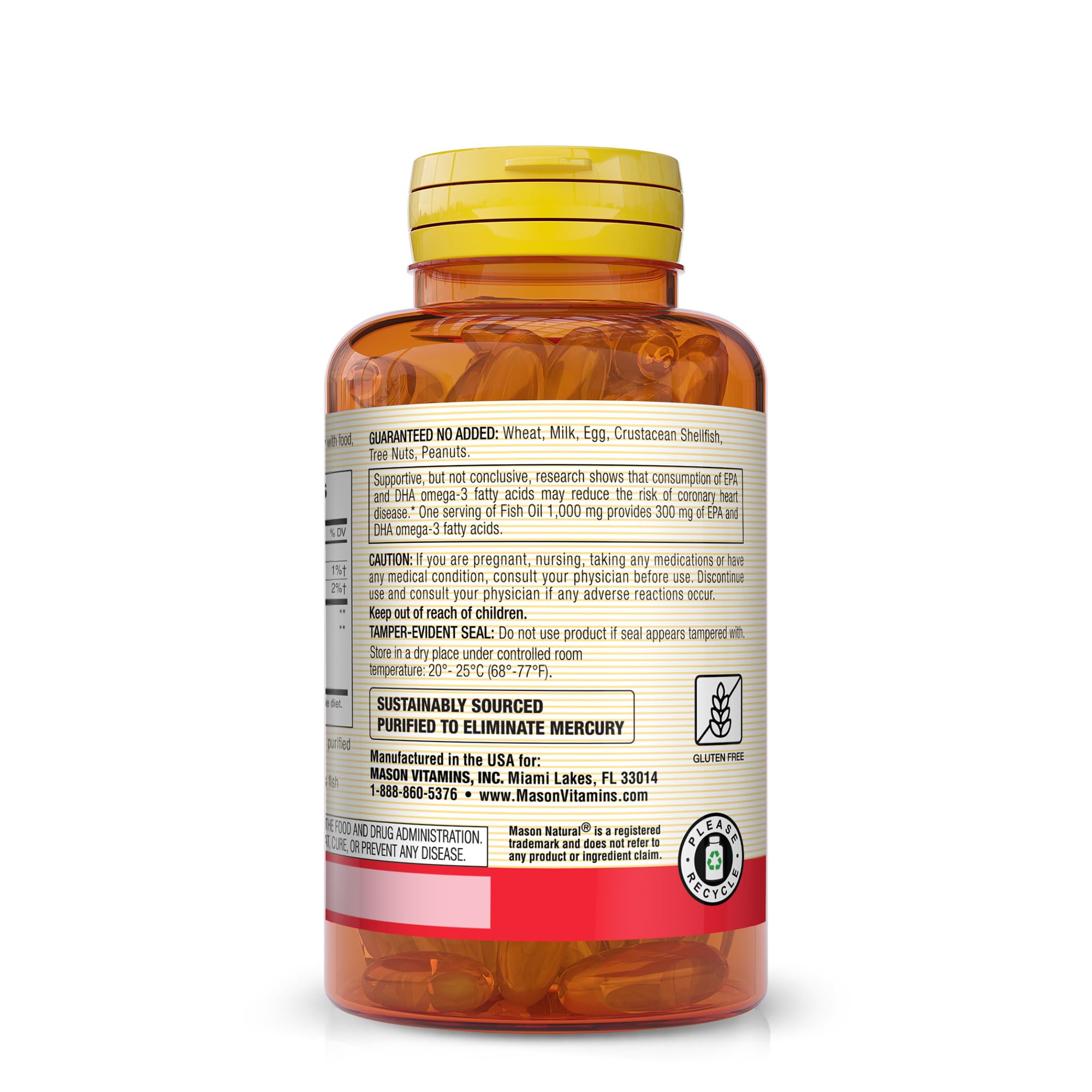 MASON NATURAL – etiquette du produit avec informations claires et contrôle de qualité.