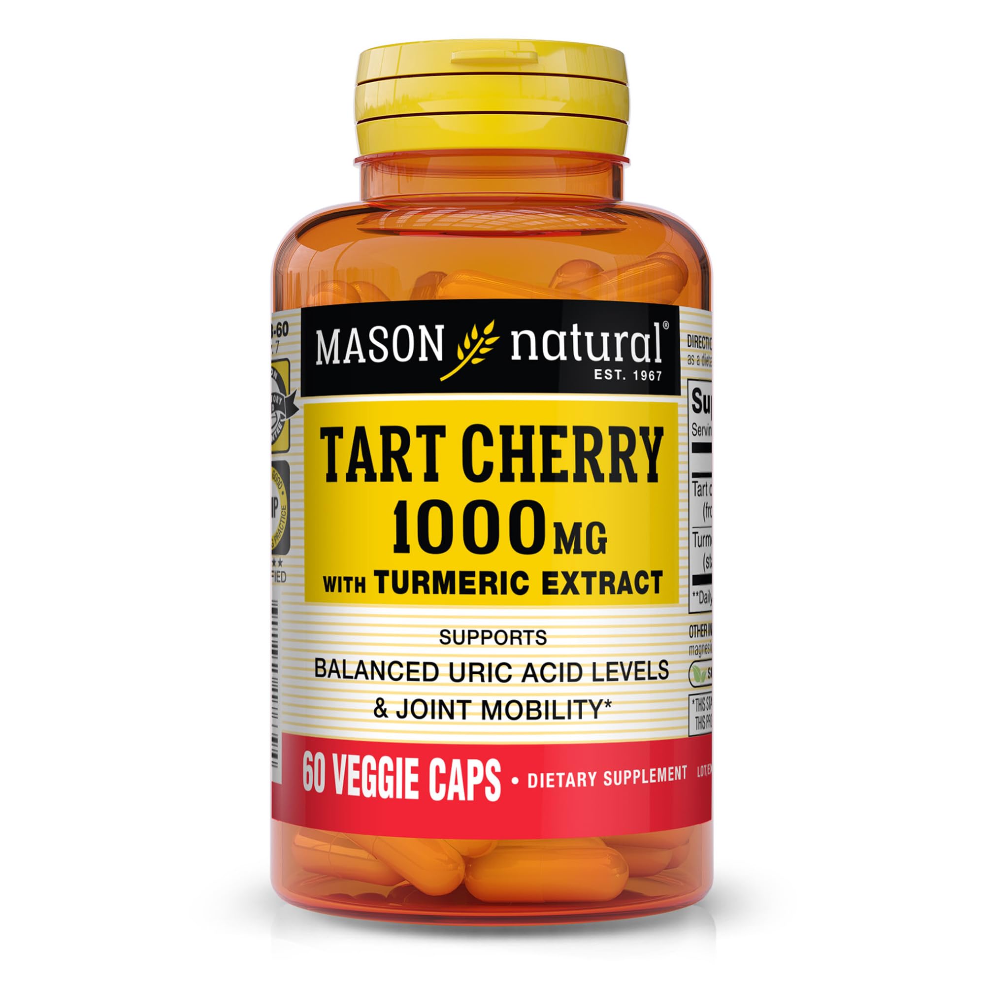 Mason Natural extrait cerise acide 1000mg - bouteille: soutien articulaire potentiel et naturel.