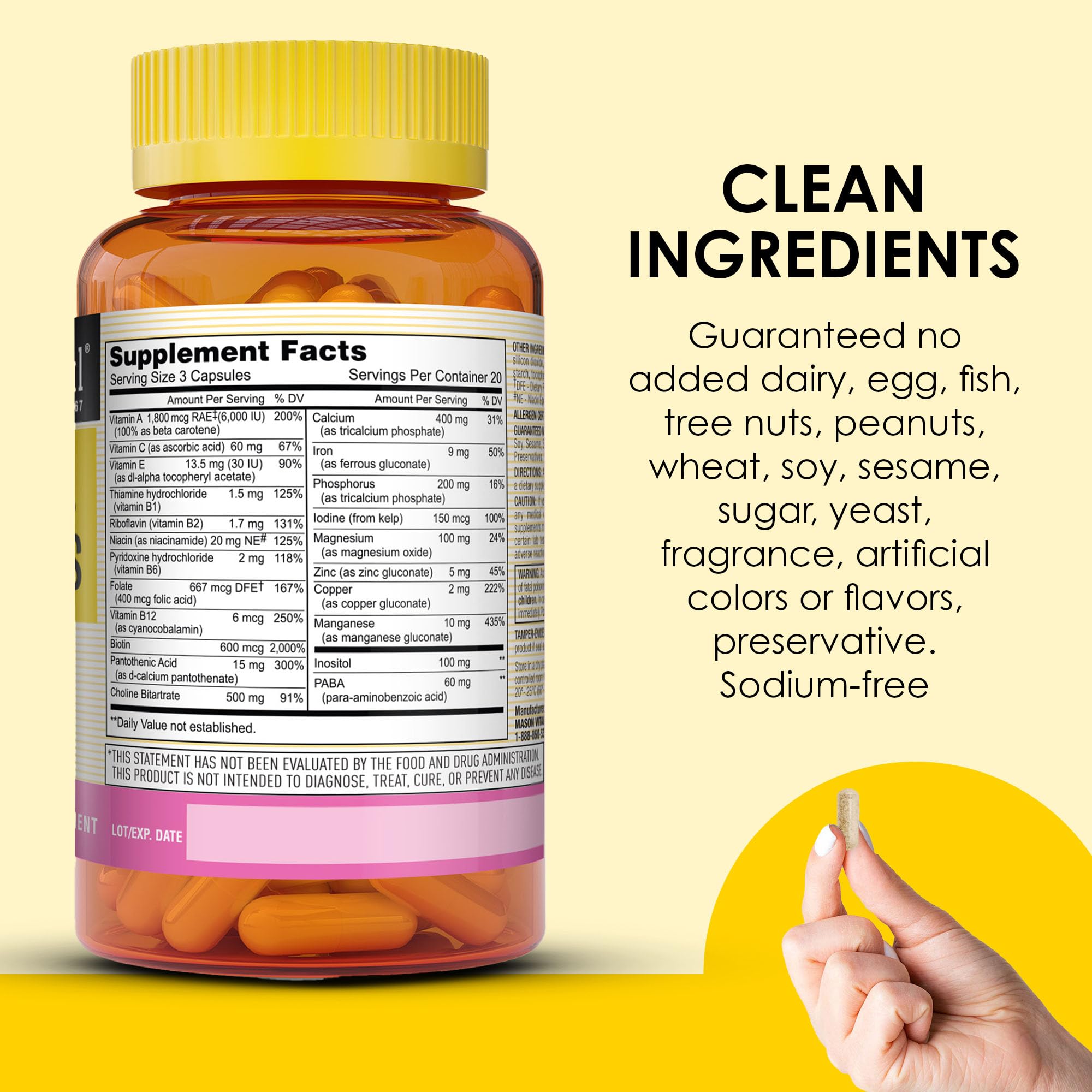 Mason Natural – gélules sans additifs et allergènes.
