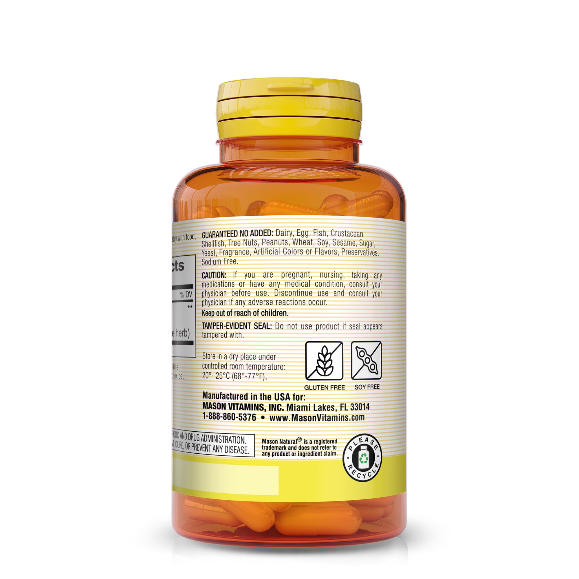 Capsules Ginkgo Biloba 125 mg Mason Natural, dosage clair et pratique.