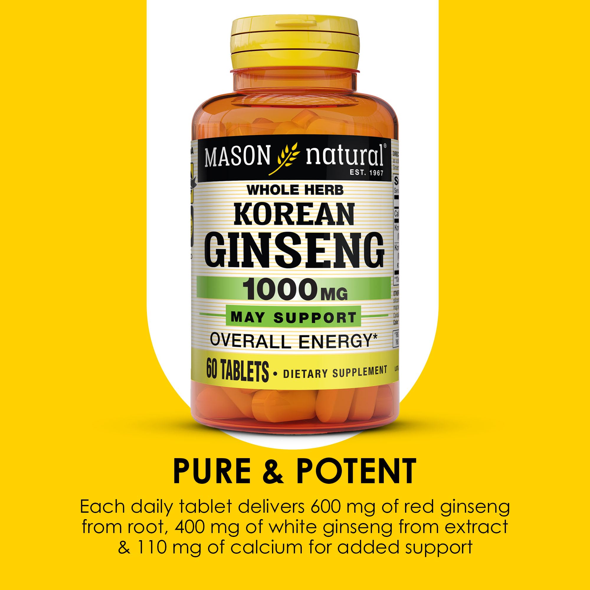 Ginseng coréen Mason Natural, racine authentique, pureté naturelle.