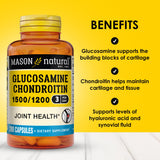 Gélules Mason Natural Glucosamine Chondroitine – prise facile pour les adultes.