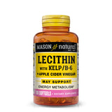 Mason Natural Lécithine avec varech sur bouteille affichant le flacon et le dosage