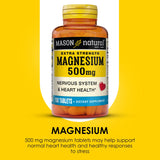Emballage Mason Natural Magnesium 500 mg, facile à ranger dans la routine.