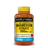 Mason Natural Magnésium Citrate 250 mg – bouteille avec gélules pour soutien musculaire