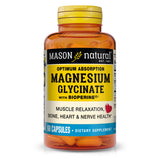 Mason Natural magnésium glycinate, bouteille, absorption optimale possible avec Bioperine.