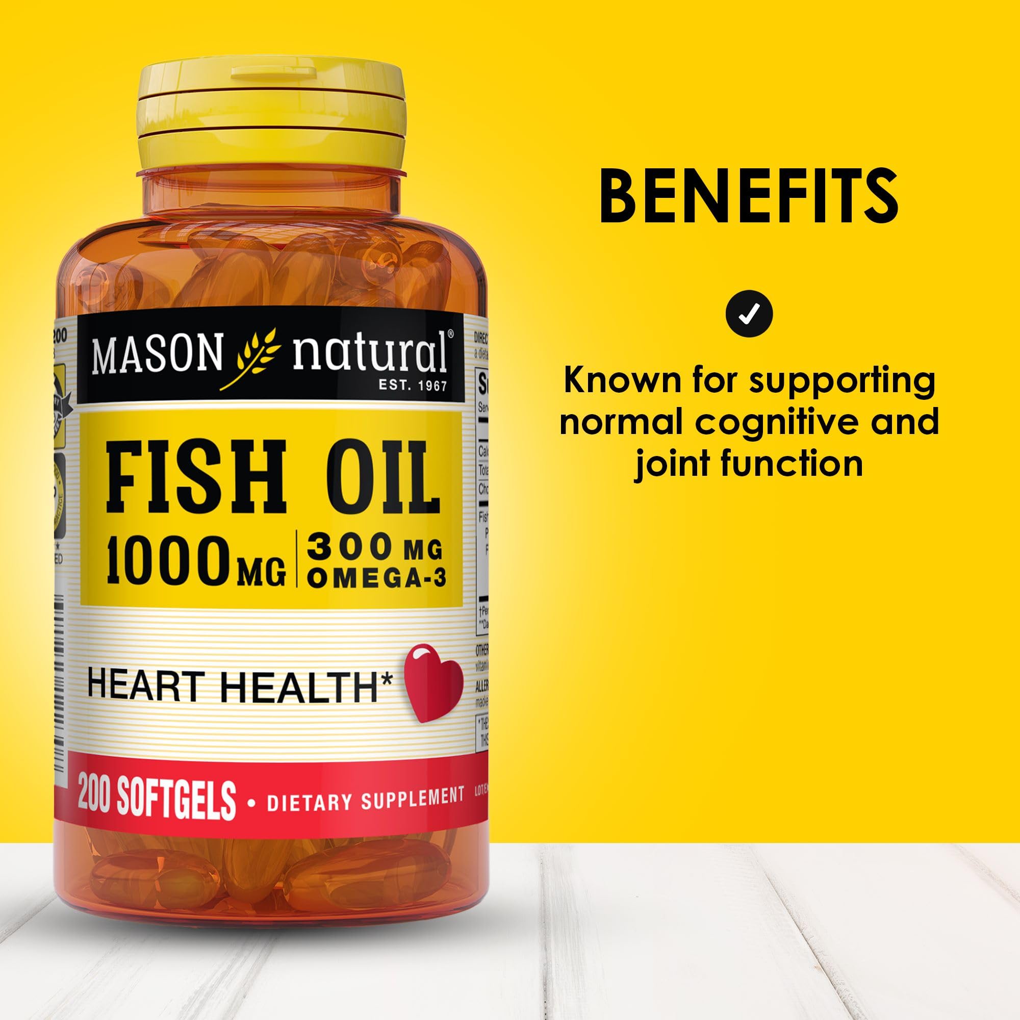 Gélules softgel Mason Natural Omega-3, pratique et rapide à prendre.