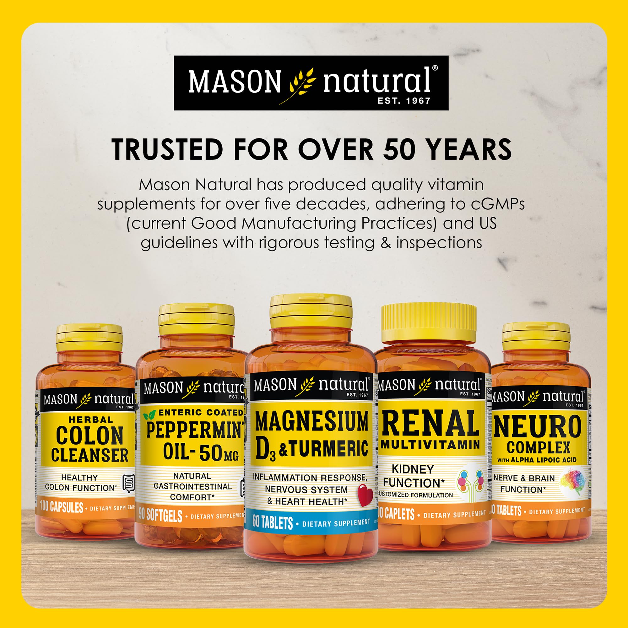 Mason Natural Ear Health Plus — fiche produit avec informations nutritionnelles.