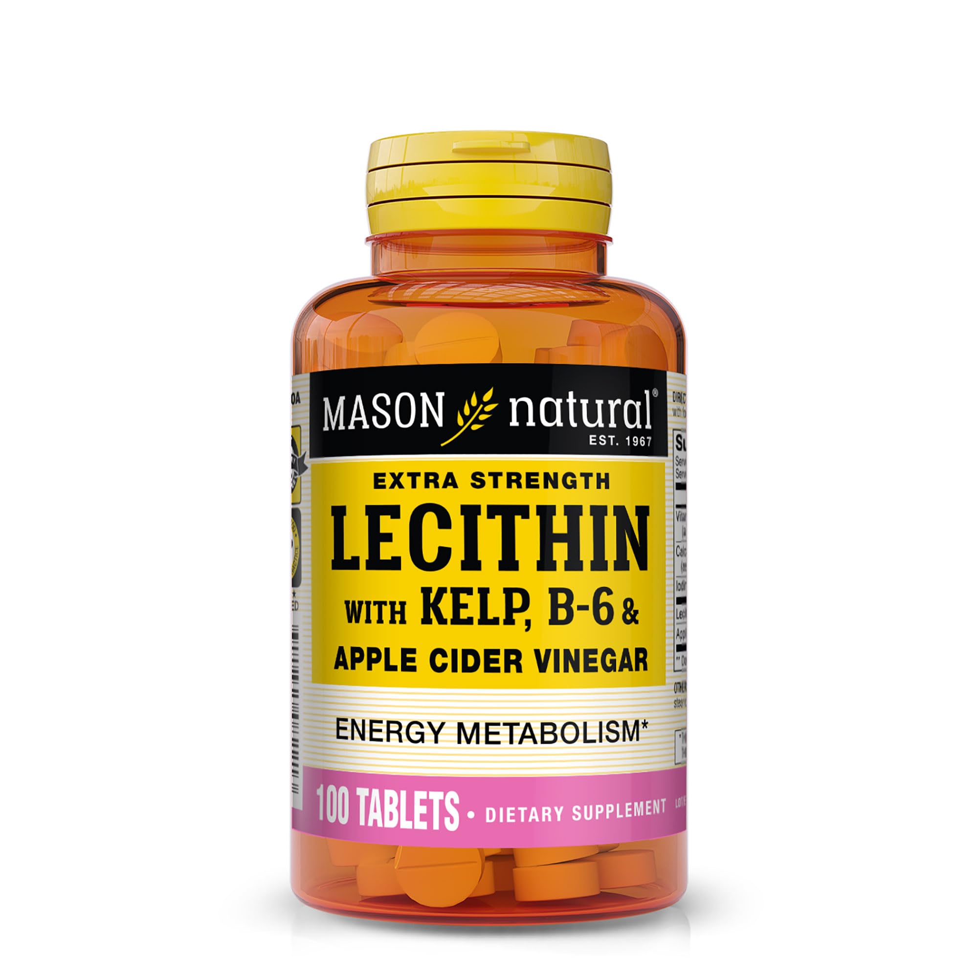 Mason Natural Lécithine avec Kelp et B6 – soutien quotidien pratique