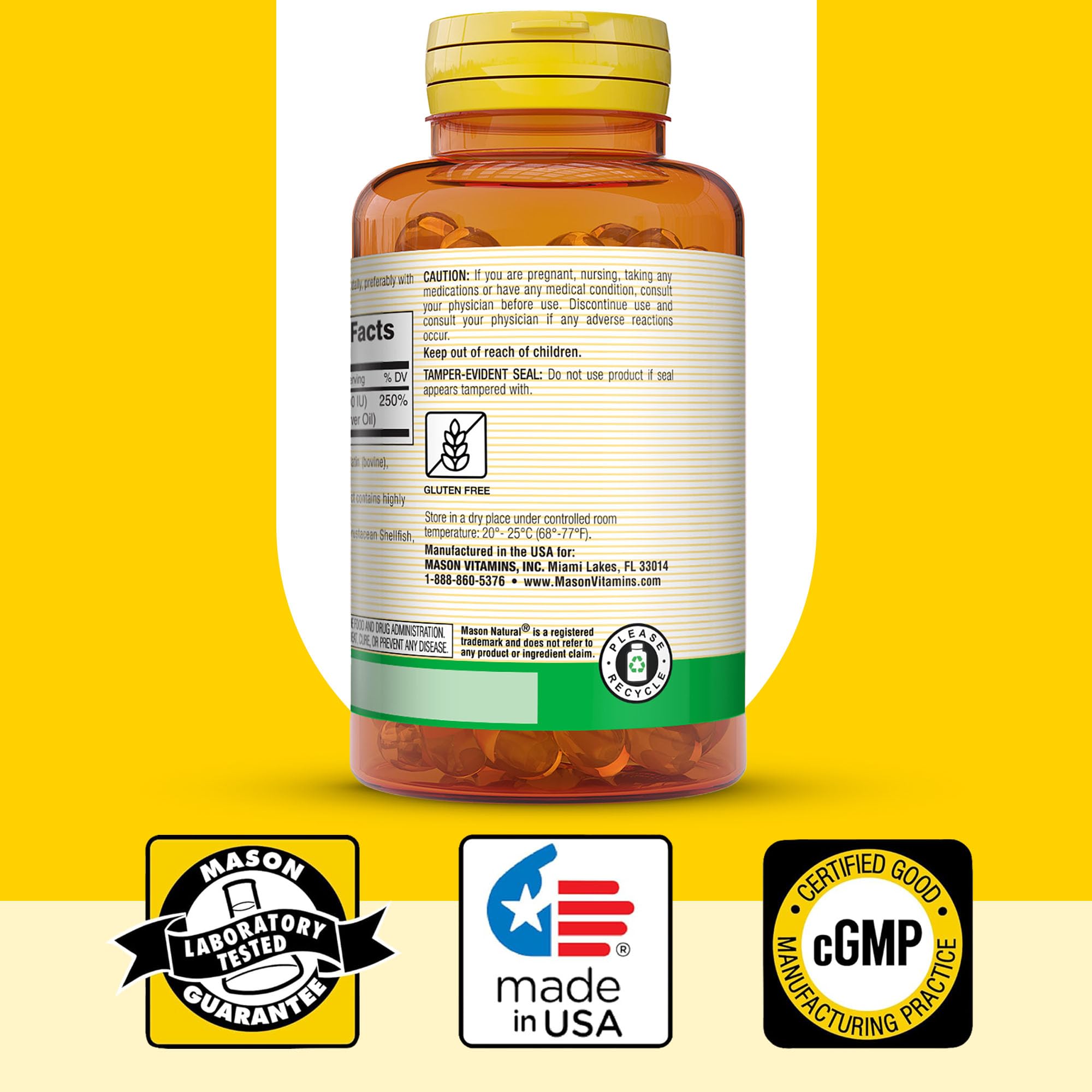 Mason Natural Vitamine D3 - complément pour le bien-être osseux et général.