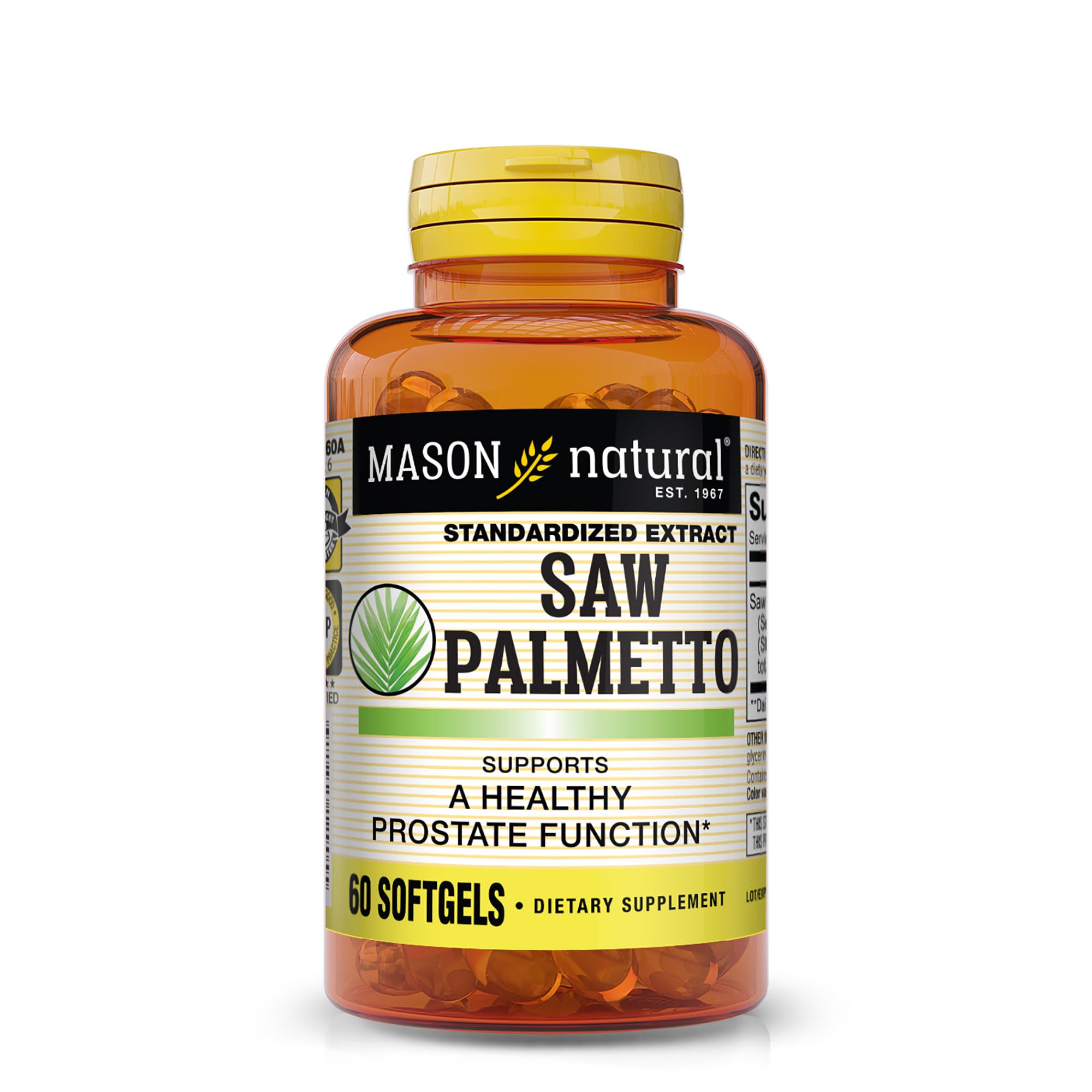 Mason Natural Saw Palmetto, capsules – soutien potentiel de la santé prostatique.