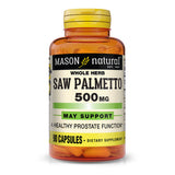 Mason Natural Serenoa Repens 500 mg — bouteille vue avant, soutien prostatique potentiel.