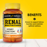 MASON NATURAL Renal Multivitamin : image du flacon, soutien rénal potentiel.