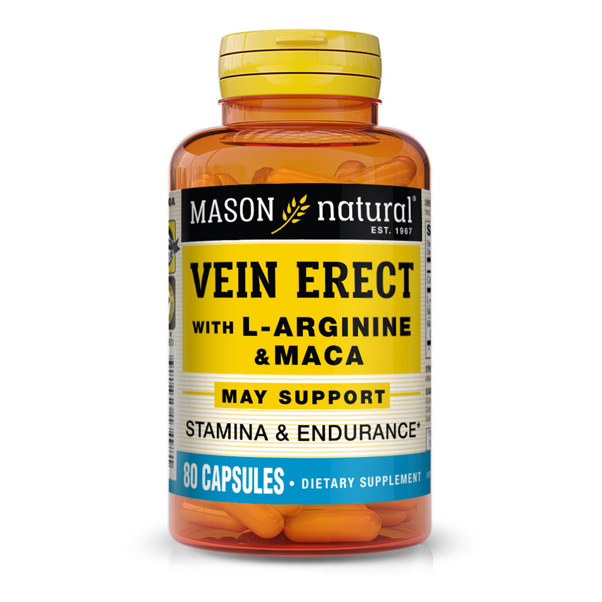 Mason Natural Veine Erect - bouteille indiquant la formule favorisant la circulation.