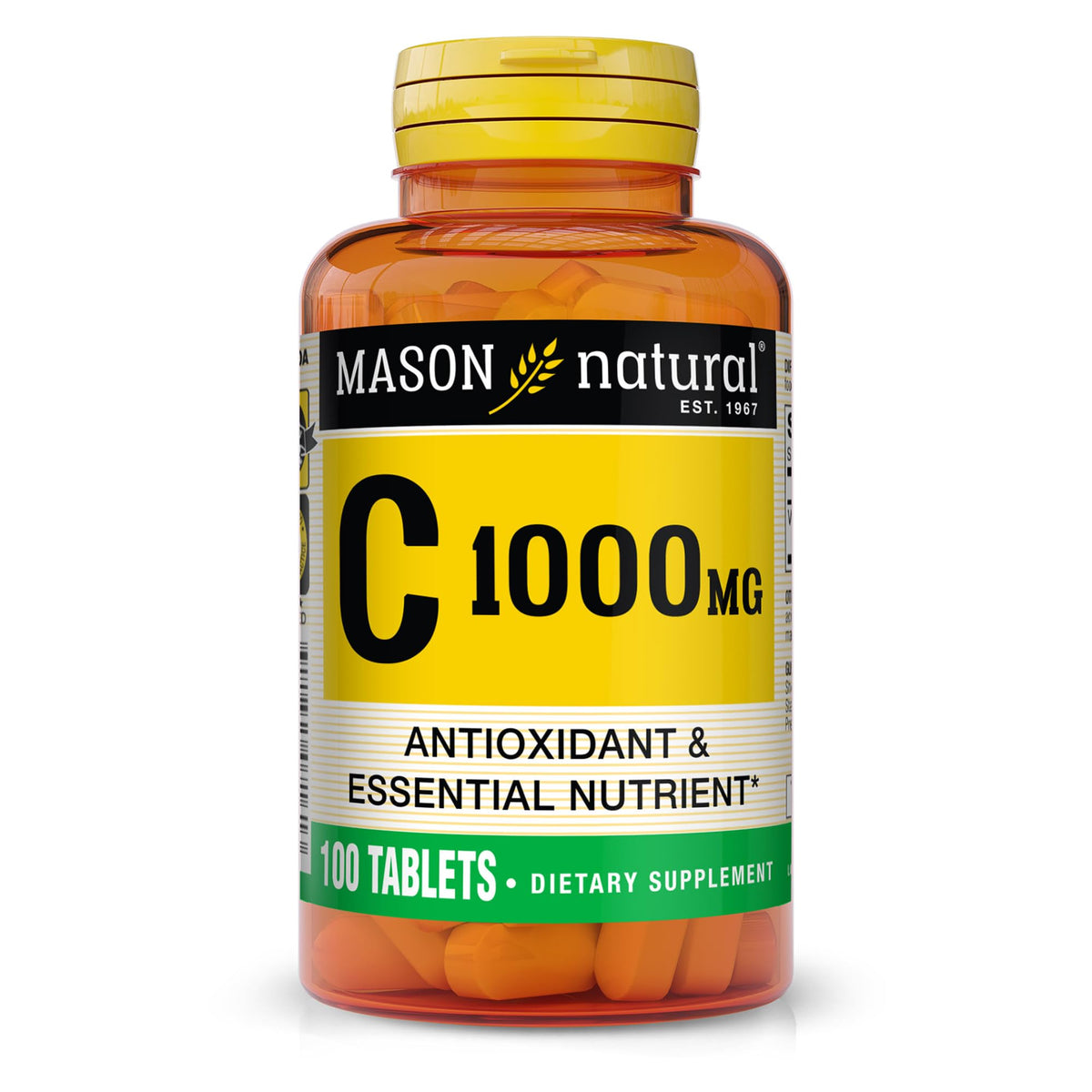 MASON NATURAL Vitamine C 1000 mg, comprimés faciles à avaler pour le quotidien.