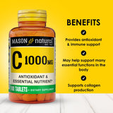 MASON NATURAL Vitamine C 1000 mg, tablettes pour un soutien quotidien potentiel.