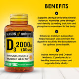 Mason Natural vitamine D3 2000 UI – gélules: prise quotidienne pratique.