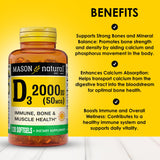 Mason Natural Vitamine D3 - capsules faciles à prendre dans la routine quotidienne.