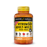 Mason Natural Vitrum 50+ en bouteille avec étiquette, base nutritionnelle quotidienne.