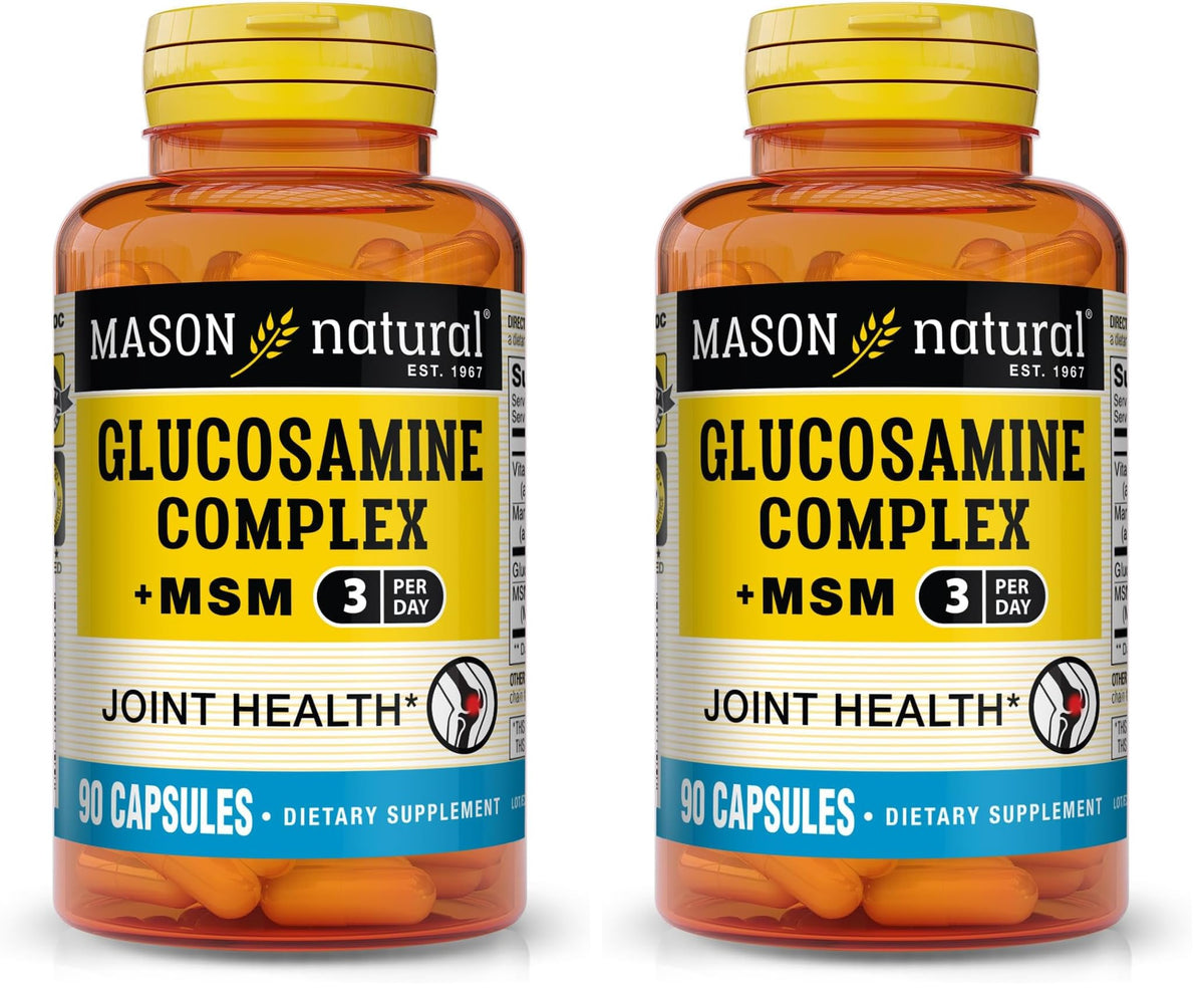 Bouteille Mason Natural Glucosamine Complexe MSM avec mobilité potentielle.