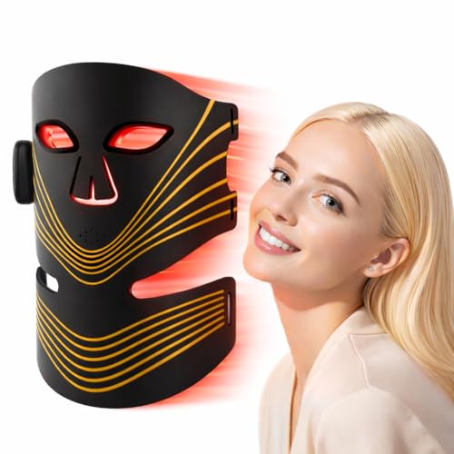 Masque lumière rouge visage et cou, utilisation domestique sans UV.