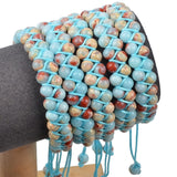 MASSIVE BEADS bracelet en jaspe impérial, couleur rose, pour relaxation quotidienne.