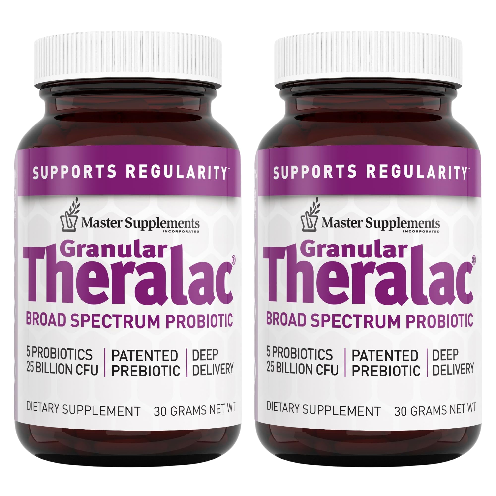 Theralac bouteille-poudre incolore, facile à ajouter aux repas des adultes et enfants.