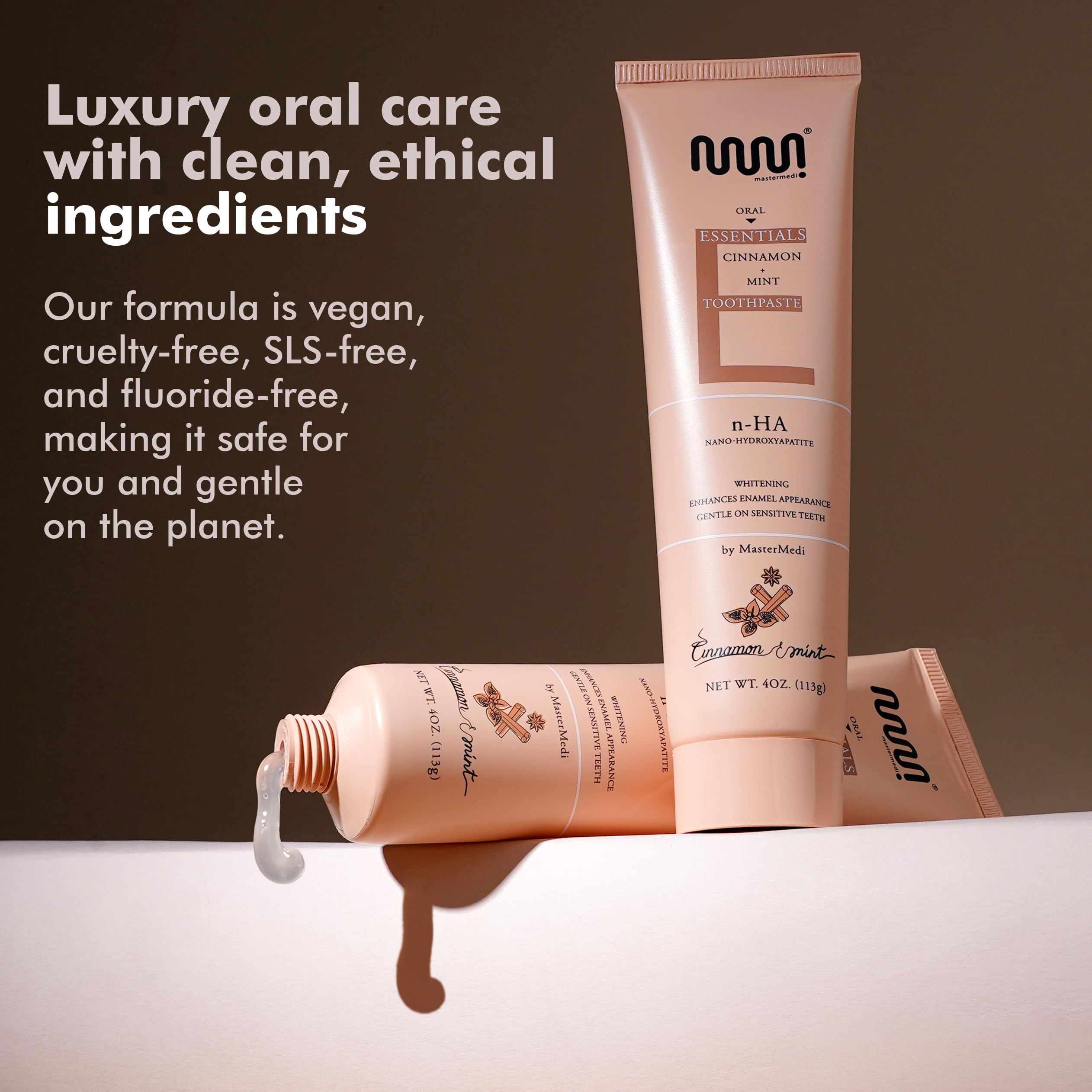 Parfum frais cannelle-menthe pour MasterMedi et une haleine durable.