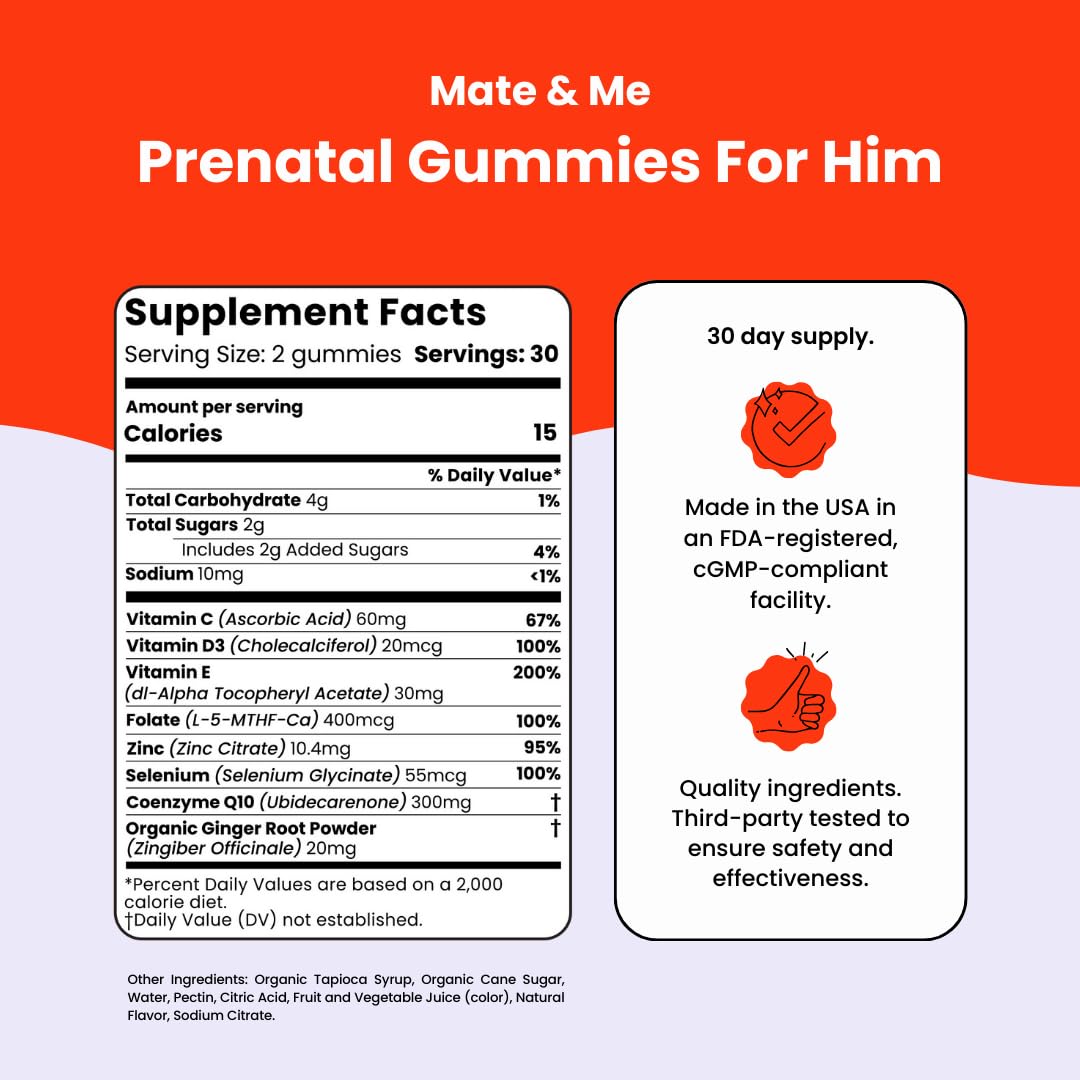 Ingrédients des Gommes Mate & Me Fertilité soigneusement sélectionnés.