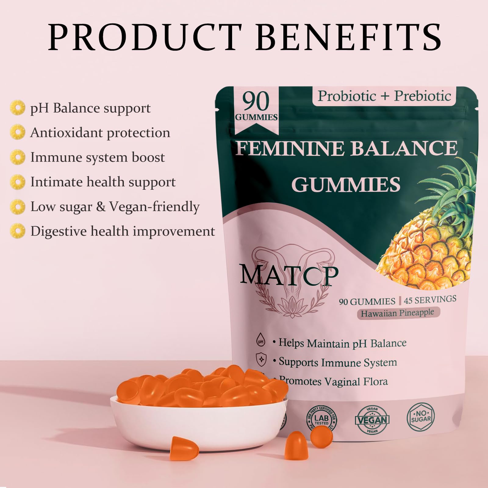 MATOP Gommes arôme ananas – saveur tropicale pour un plaisir sans pilules