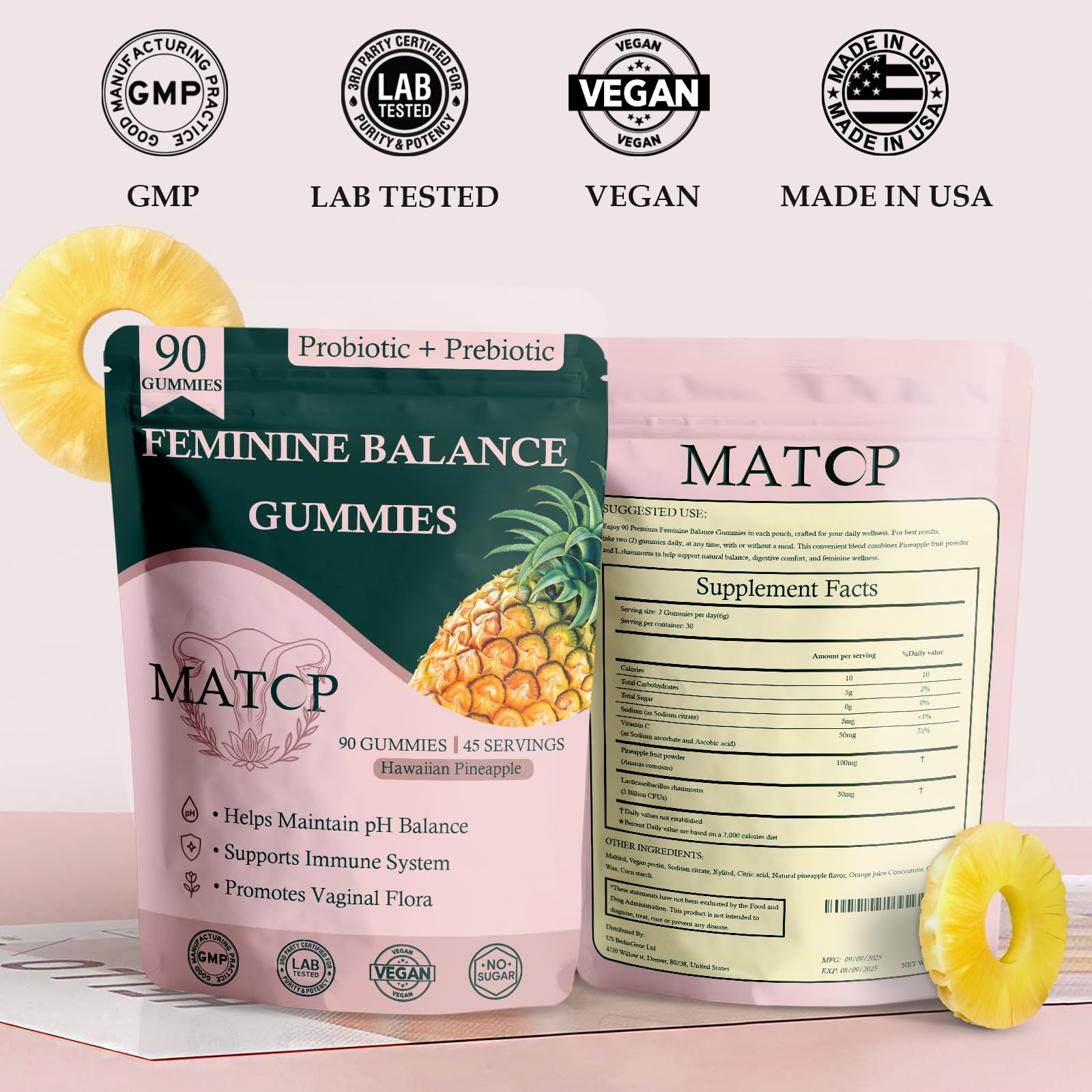 MATOP Probiotiques et prébiotiques – 5 milliards CFU, formulation douce