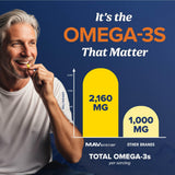 MAV NUTRITION 3600 mg d huile de poisson par portion, énergie potentielle pour la journée.