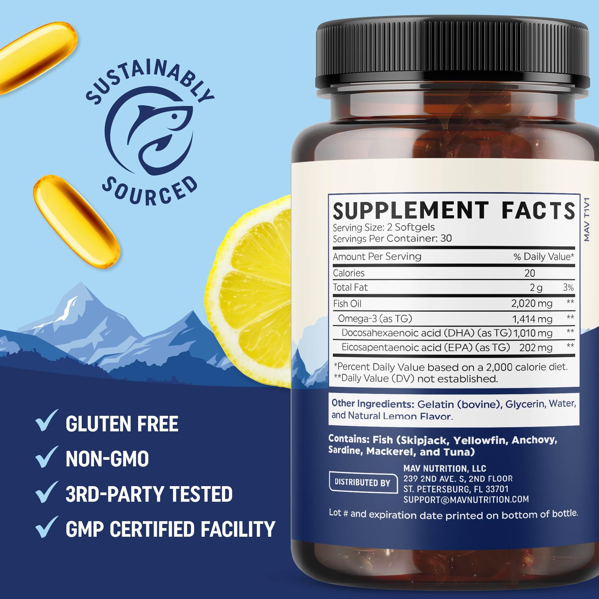 Formulation TG DHA EPA - MAV Nutrition Ultra 1010mg - biodisponibilité élevée.
