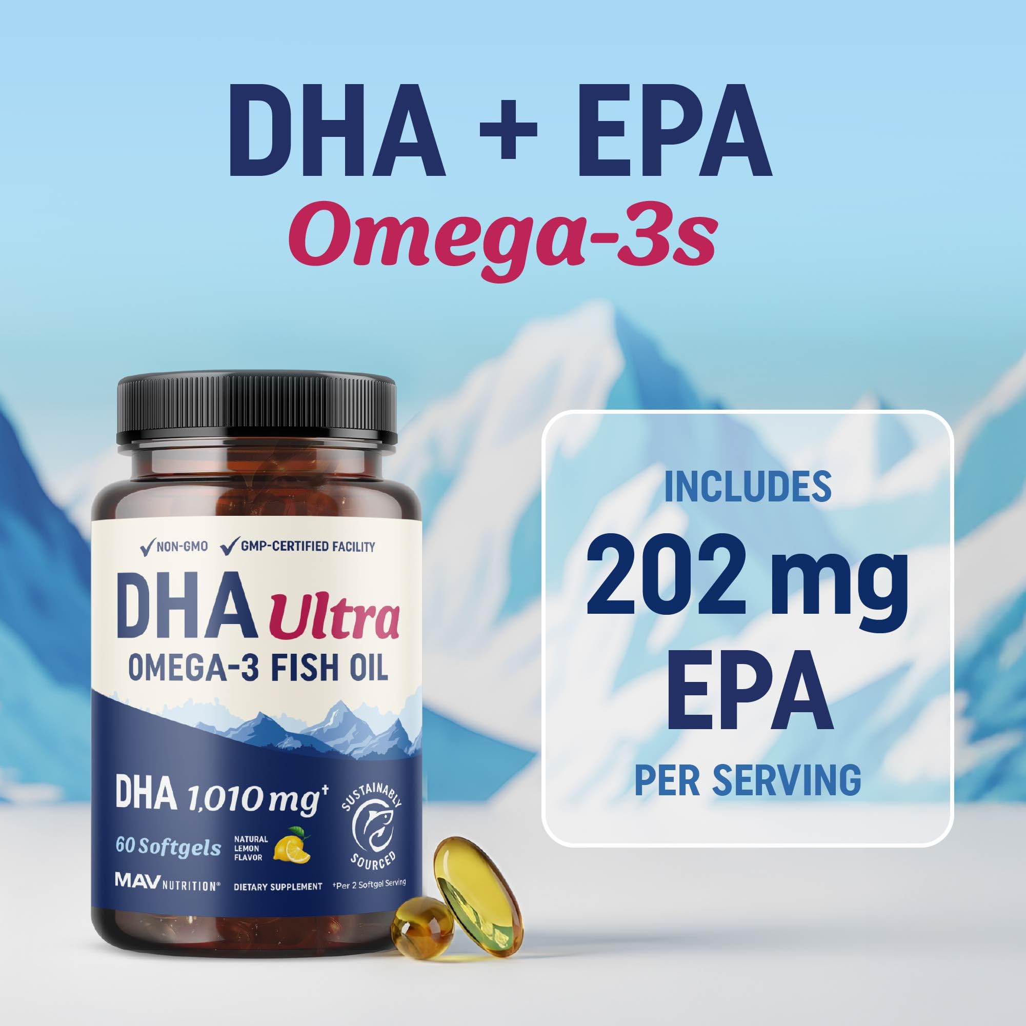 Sceau externe MAV Nutrition DHA Ultra 1010mg - contrôle qualité par tiers.