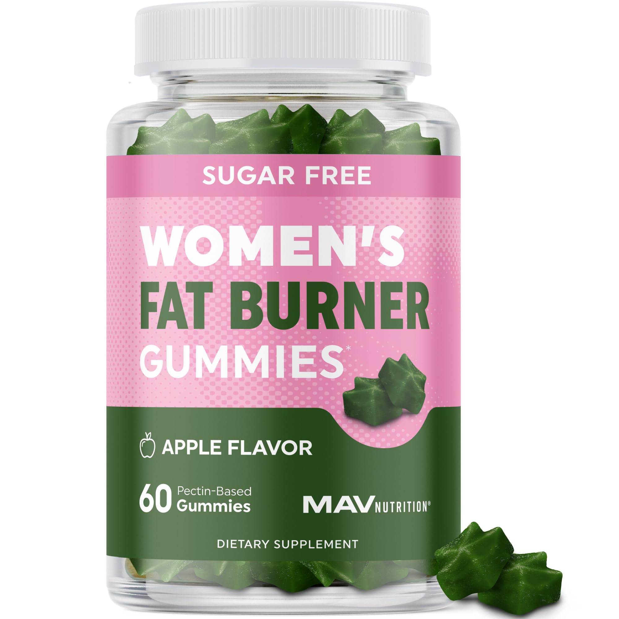 Gommes MAV NUTRITION brûle-graisse en bouteille, soutien métabolisme potentiel.