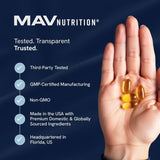 MAV Nutrition Omega-3 D3 – gélules citrus: faciles à avaler et soutien immunitaire.