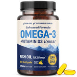 MAV Nutrition Omega-3 D3 – poisson-citron: huile de poisson au goût citron pour le bien-être.