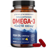 MAV NUTRITION Omega3 CoQ10 – bouteille visible, soutien potentiel pour la santé cardiaque.