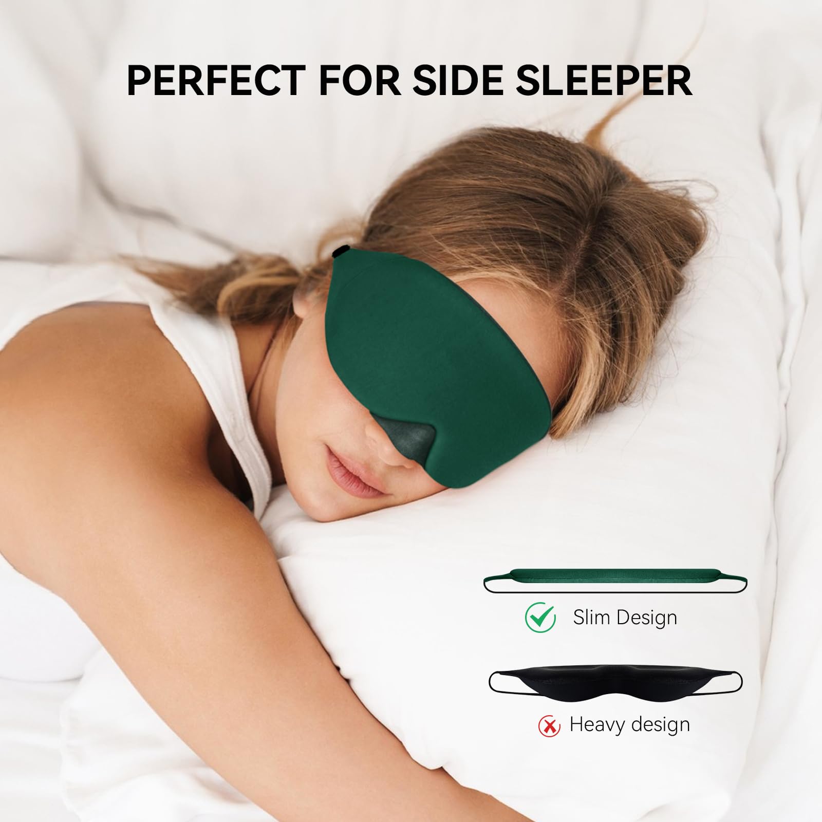 Masque yeux Mavogel coton respirant jaune pour sommeil profond