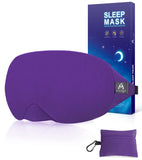 Masque yeux coton Mavogel violet, bloque lumière pour une nuit paisible