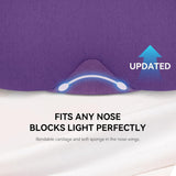 Détail des contours pliés du masque Mavogel violet pour ajustement précis
