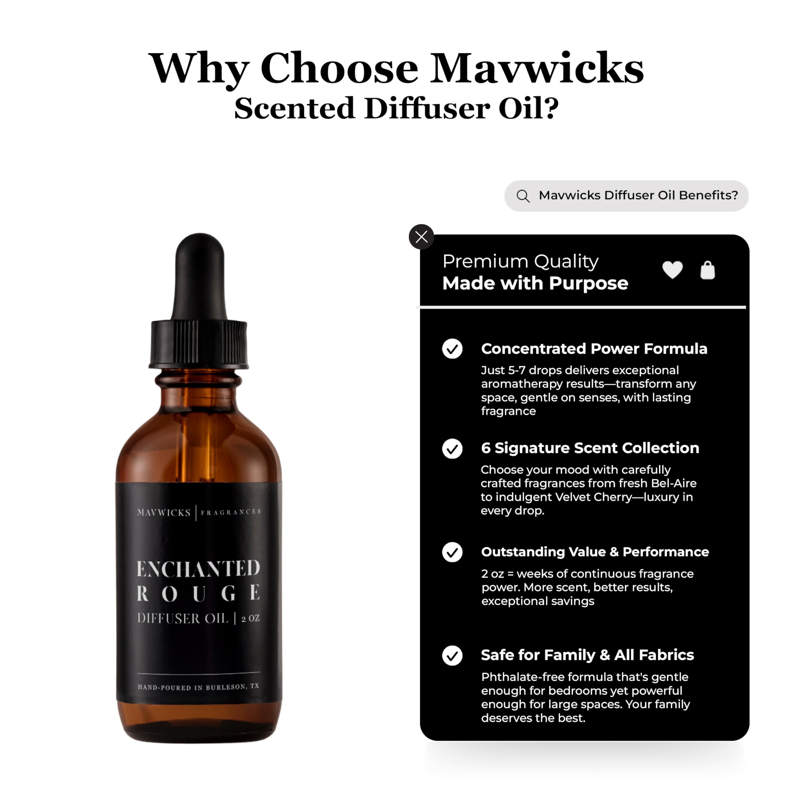 Mavwicks Enchanted Rouge – diffuseur salon pour ambiance élégante et relaxante